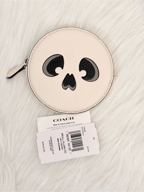Coach Handbags - COACH HALLOWEEN SKULL COIN CASE/PURSE WALLET CW935 NWT CHALK